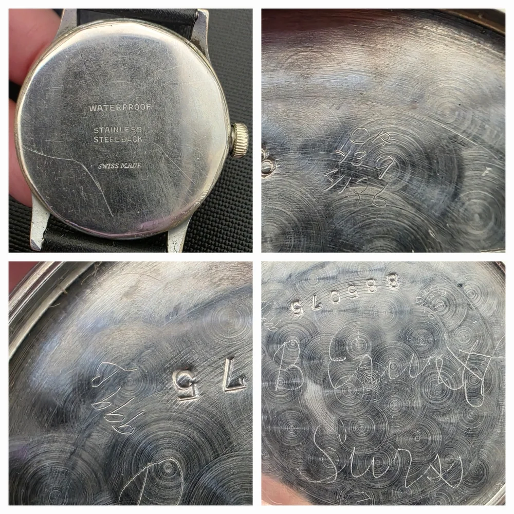 Swiss Military Trench 15J Watch W/ Personal Name Engraving Runs